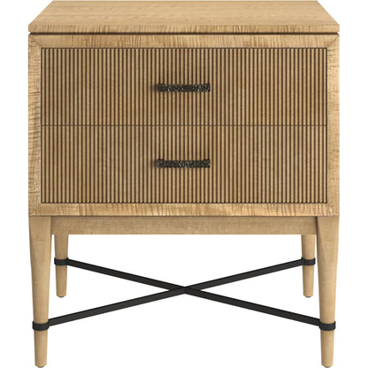 Loft Reeded Nightstand by A.R.T. Furniture in natural maple. Made from poplar, rubberwood, figured maple veneer in a transitional style.