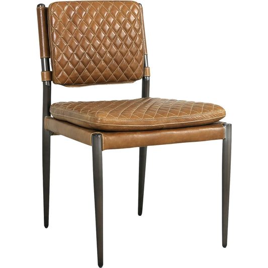 Capri Top Grain Accent Chair - CHAIR-0115-1 by Pasargad Home in brown. Made from leather in a unique style.