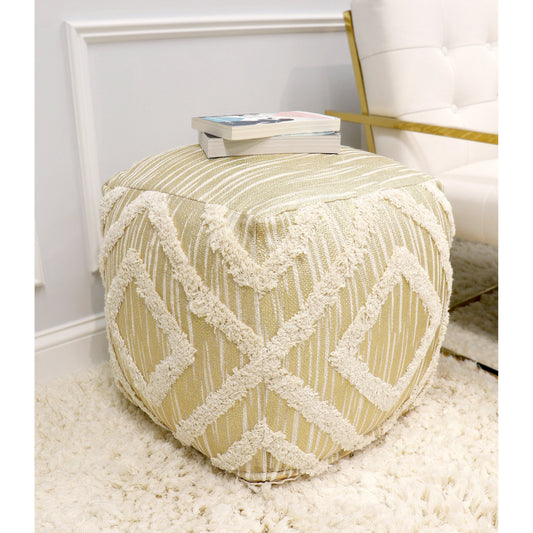 Grand Canyon Pouf by Pasargad Home. Made from cotton in a modern style.