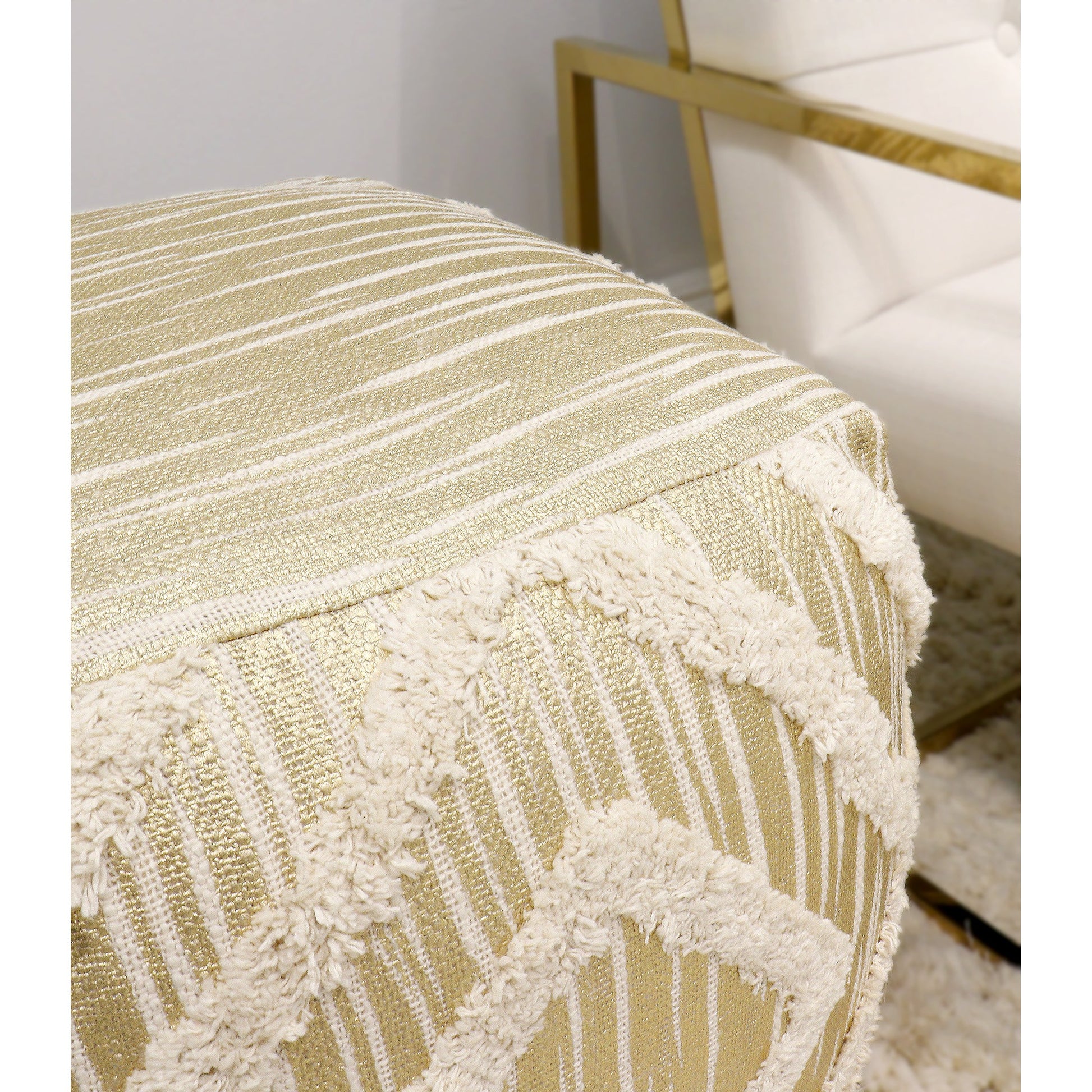 Grand Canyon Pouf by Pasargad Home. Made from cotton in a modern style.