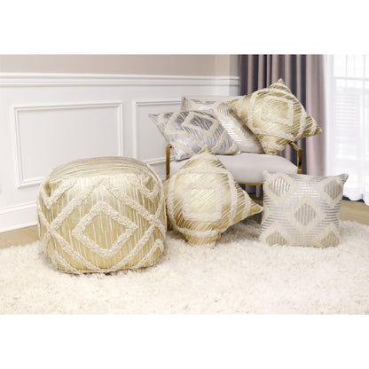 Grand Canyon Pouf by Pasargad Home. Made from cotton in a modern style.