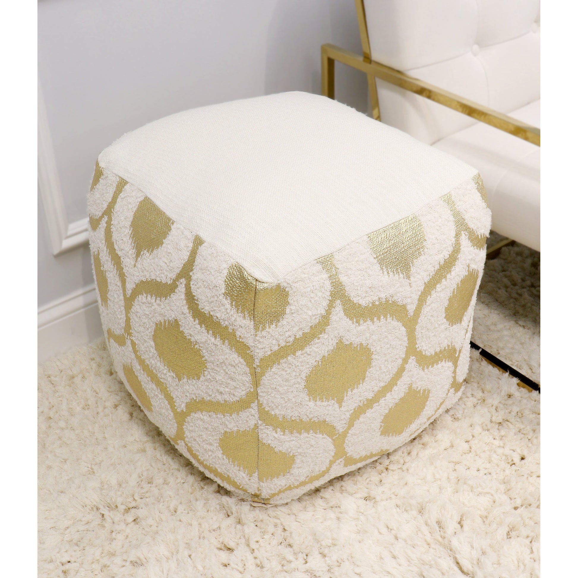 Grand Canyon Pouf by Pasargad Home. Made from cotton in a modern style.