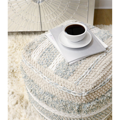 Grand Canyon Pouf by Pasargad Home. Made from cotton in a modern style.