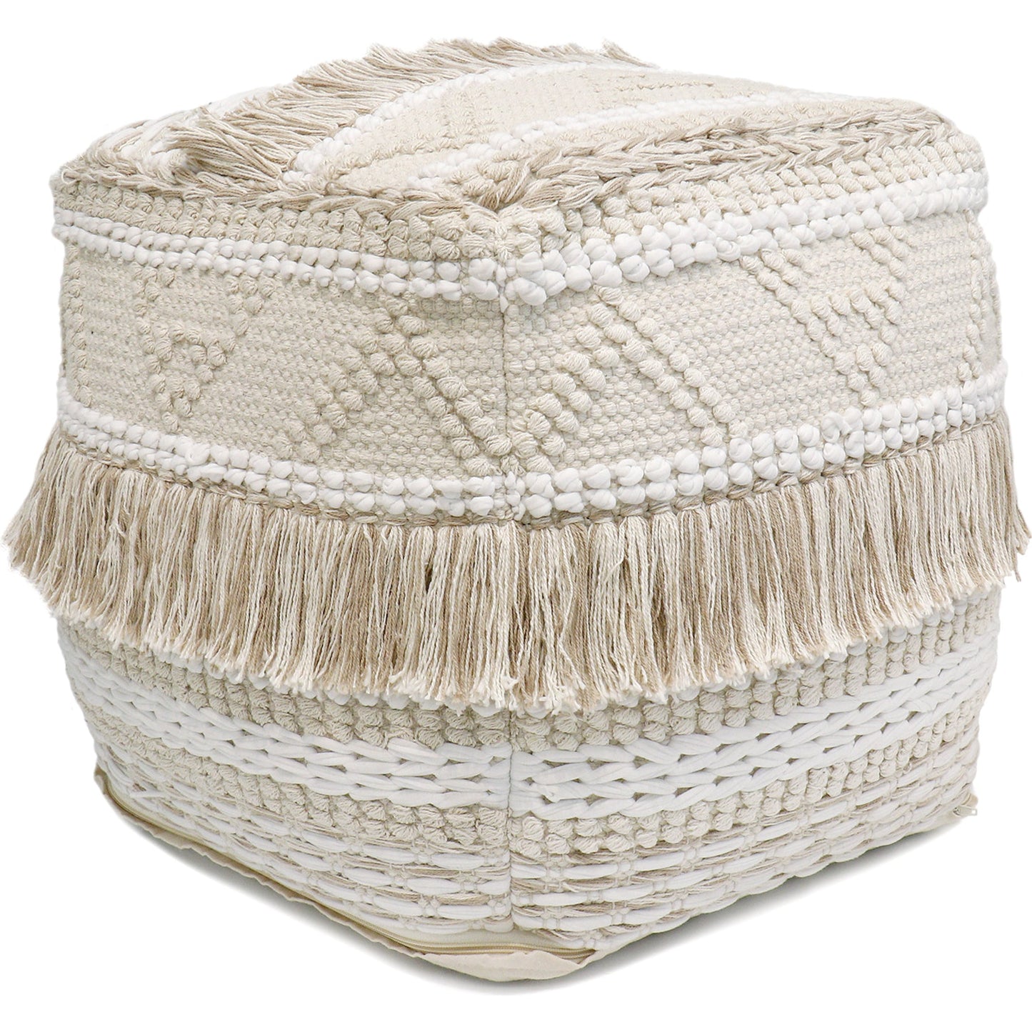 001 SR-702413 | Primary Silo | Grand Canyon Pouf by Pasargad Home. Made from cotton in a modern style.
