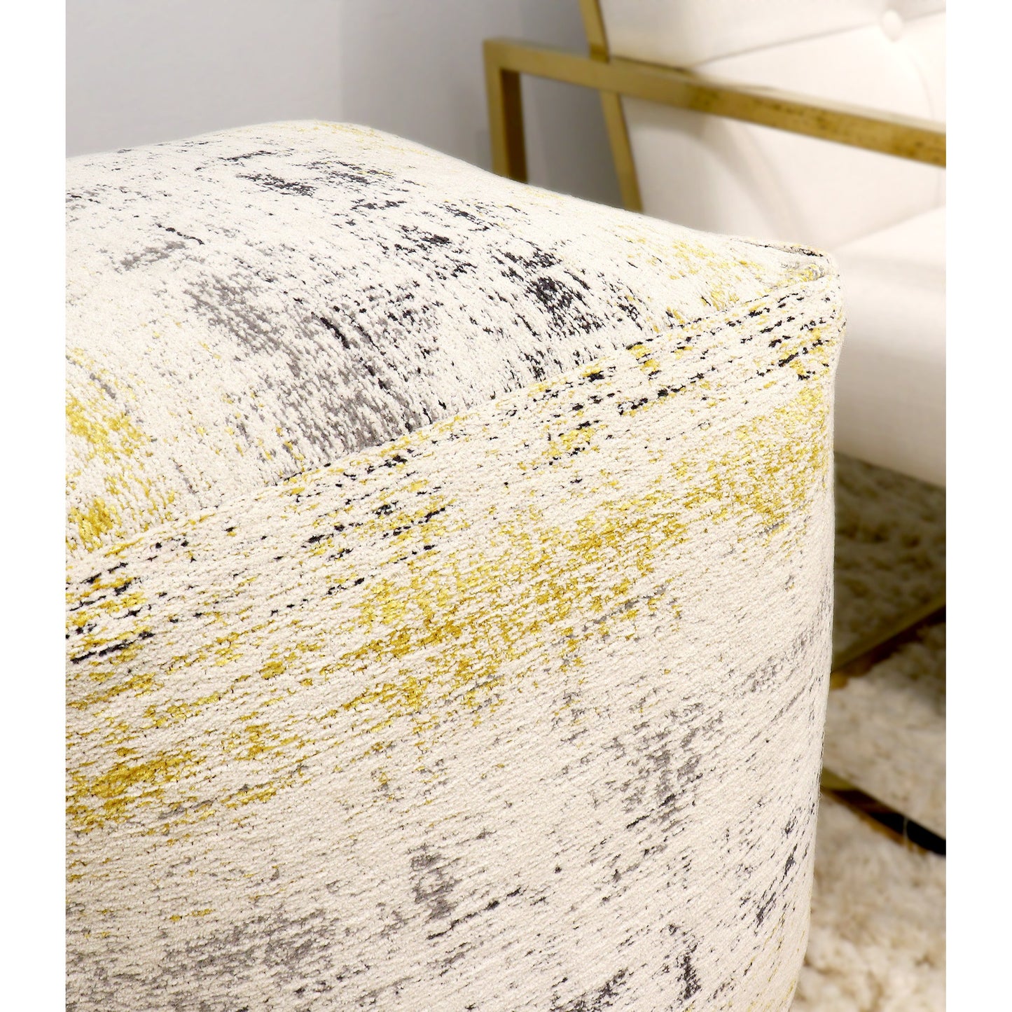 040 SR-702414 | Closeup | Grand Canyon Pouf by Pasargad Home. Made from cotton in a modern style.