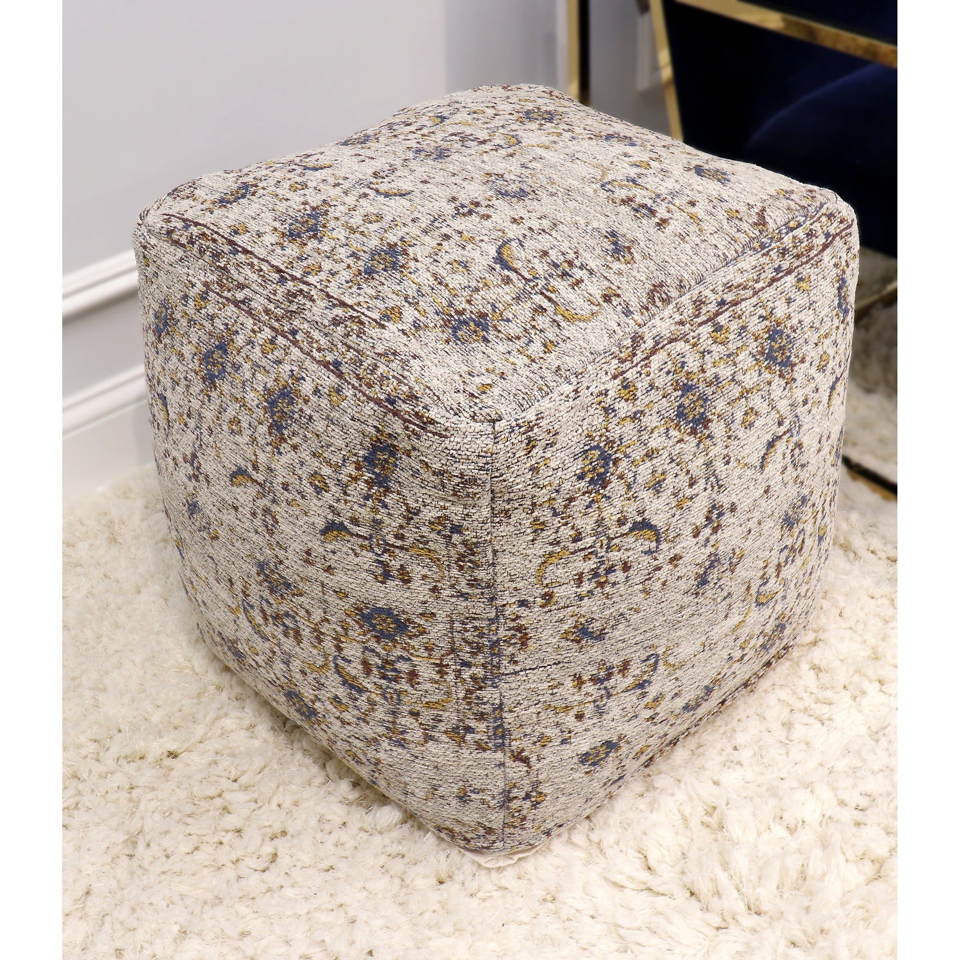 Grand Canyon Pouf by Pasargad Home. Made from cotton in a modern style.