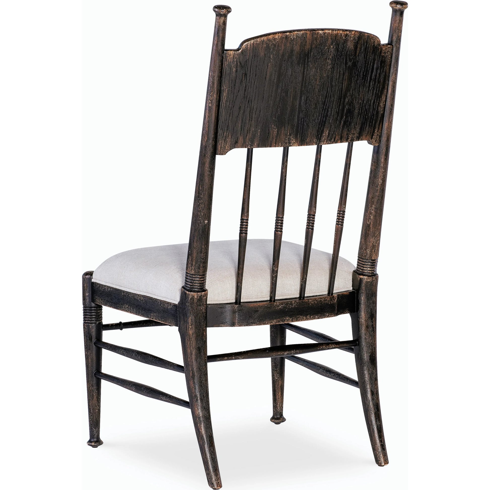 Americana Upholstered Seat Side Chair by Hooker Furniture in beige. Made from oak veneers and fabric in a cottage & farmhouse style.