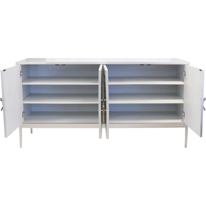 Luna Sideboard by Pasargad Home in silver and silver. Made from unique in a modern style.