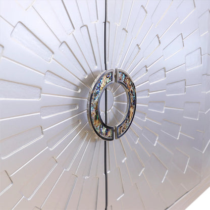 Luna Sideboard by Pasargad Home in silver and silver. Made from unique in a modern style.