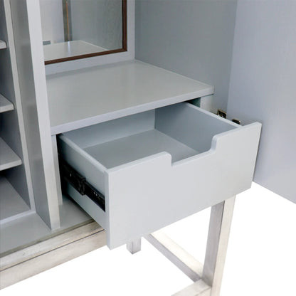 Oliver Bar Cabinet by Pasargad Home in grey. Made from wood, metal in a modern style.