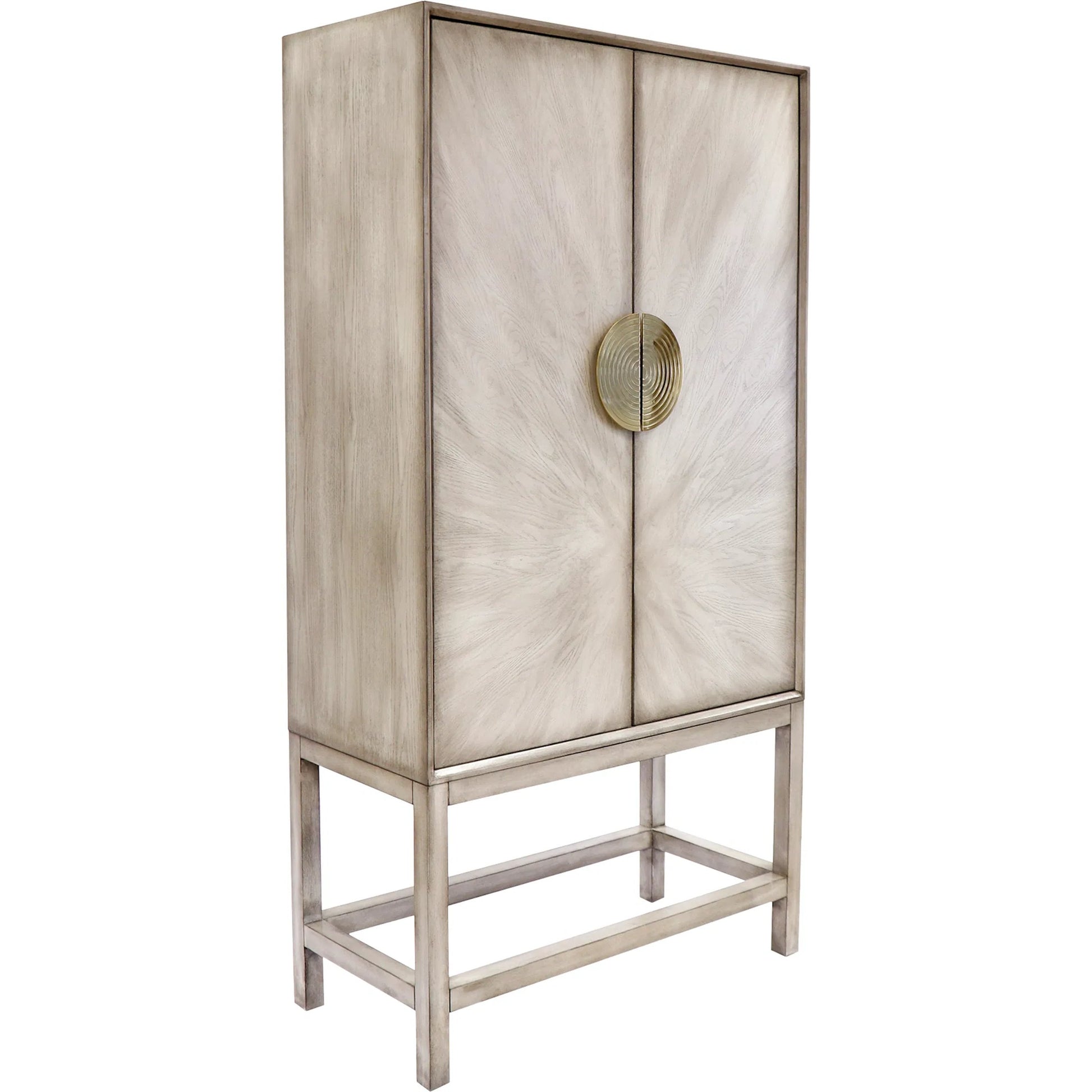 Oliver Bar Cabinet by Pasargad Home in grey. Made from wood, metal in a modern style.