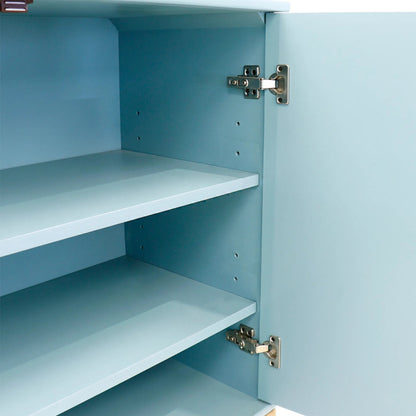 Edgar Cabinet by Pasargad Home in aqua. Made from wood in a eclectic & global style.