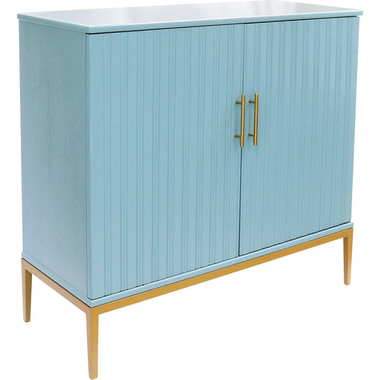 Edgar Cabinet by Pasargad Home in aqua. Made from wood in a unique style.