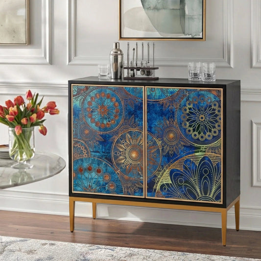 Eclipta Modern Accent Cabinet by Pasargad Home in multi, black. Made from unique in a unique style.