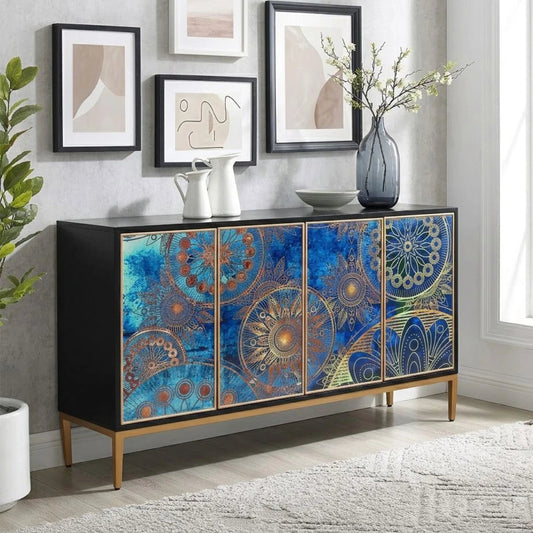 Eclipta Modern Sideboard by Pasargad Home in multi, black. Made from unique in a unique style.