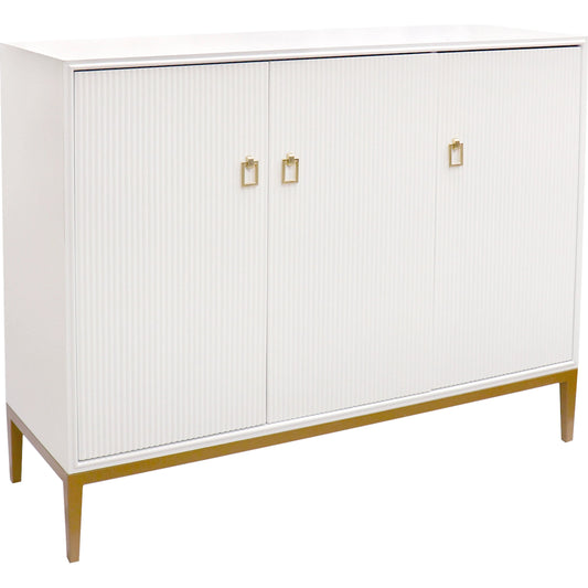 Victoria 3-Door Sideboard by Pasargad Home in ivory. Made from wood, metal in a modern style.
