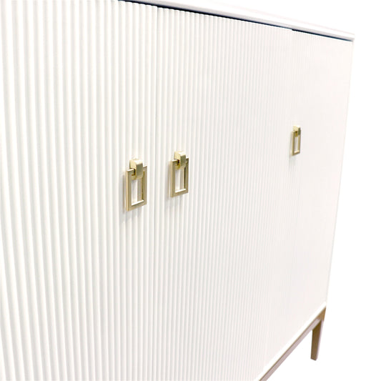 Victoria 3-Door Sideboard by Pasargad Home in ivory. Made from wood, metal in a modern style.