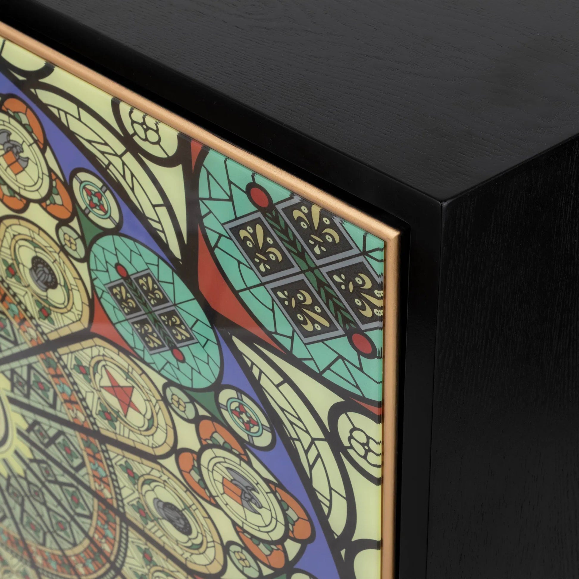 Solani Accent Cabinet by Pasargad Home in multi, black. Made from unique in a unique style.