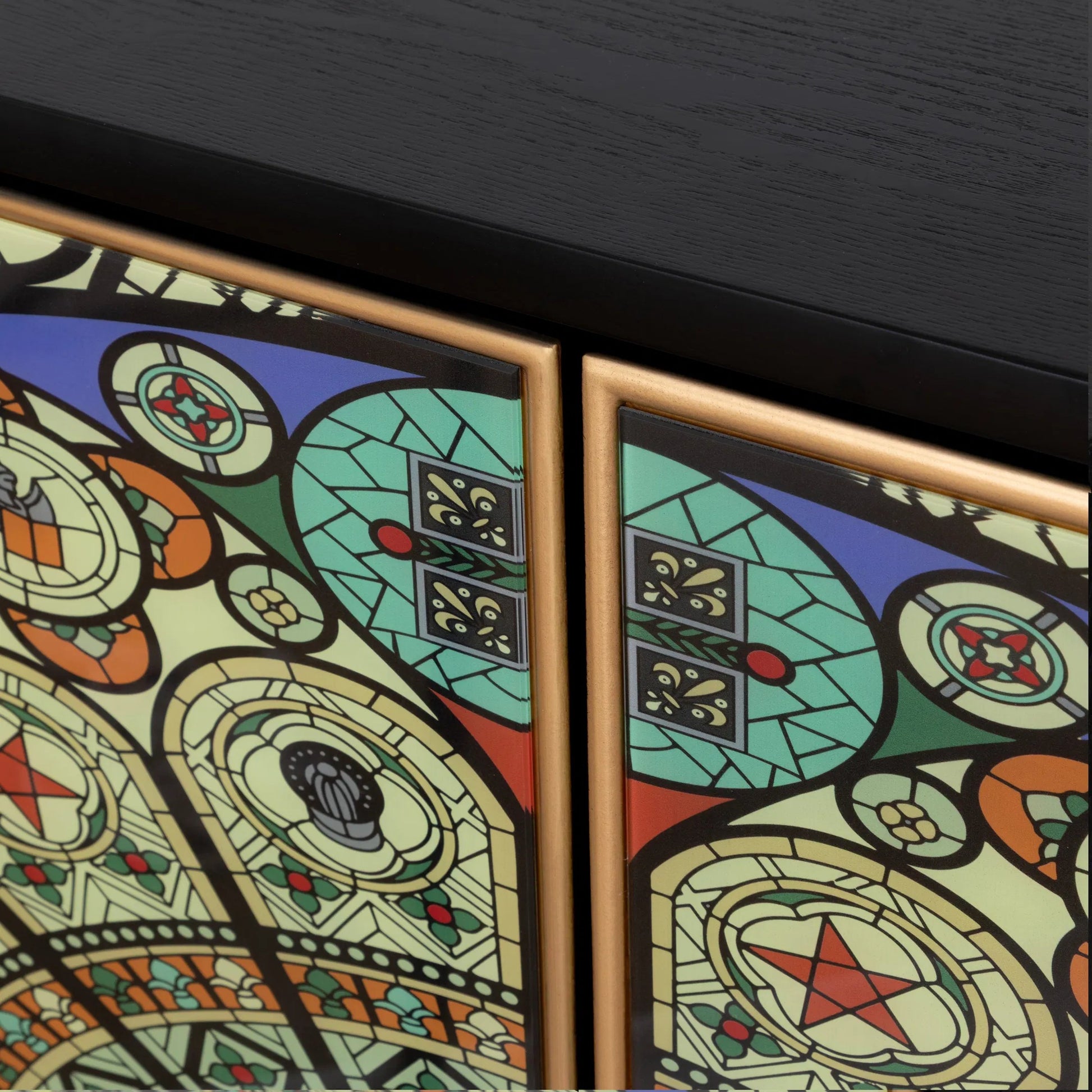 Solani Accent Cabinet by Pasargad Home in multi, black. Made from unique in a unique style.