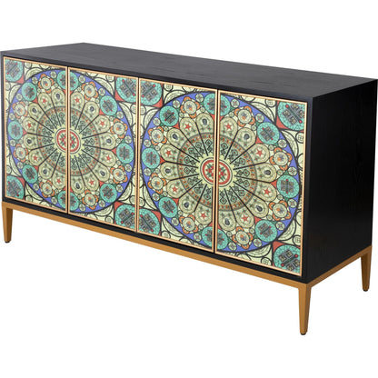 Solani Sideboard by Pasargad Home in multi, black. Made from unique in a unique style.