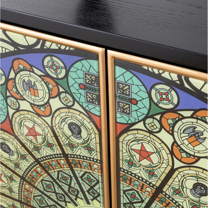 Solani Sideboard by Pasargad Home in multi, black. Made from unique in a unique style.