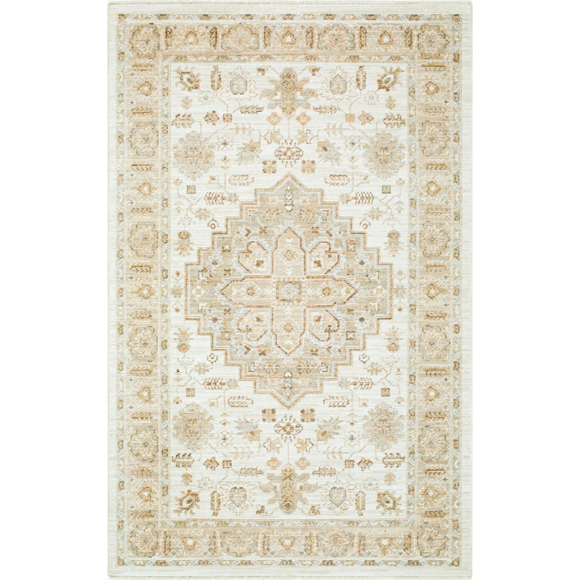 Pierre Loti PPL-2303 Rug by Livabliss in off-white, light beige, dark brown, light gray, brown, wheat. Made from polyester in a unique style.