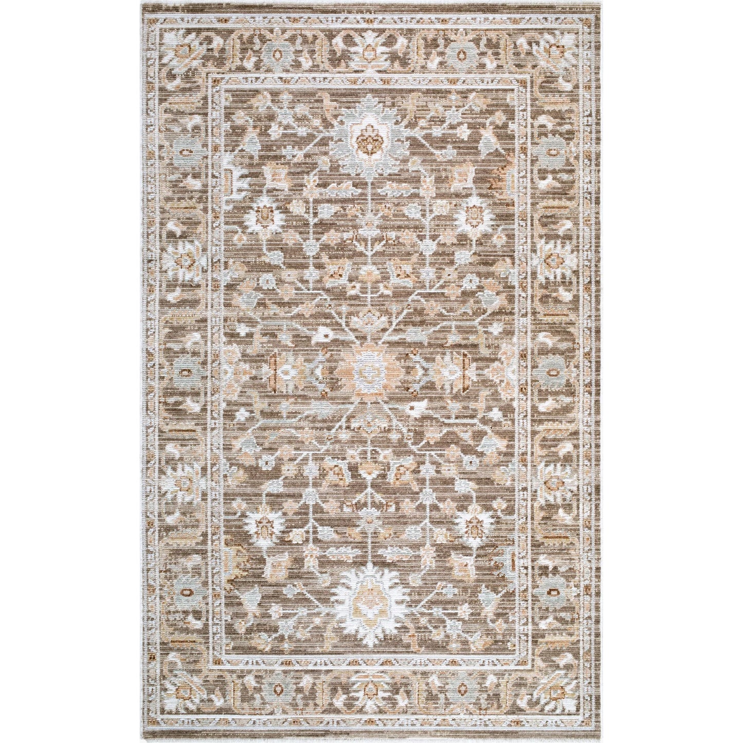 000 SI-2631522,SI-2631523,SI-2631524,SI-2631525,SI-2631526 | Primary Silo | Pierre Loti PPL-2304 Rug by Livabliss in dark brown, brown, off-white, dusty sage, light beige. Made from polyester in a unique style.