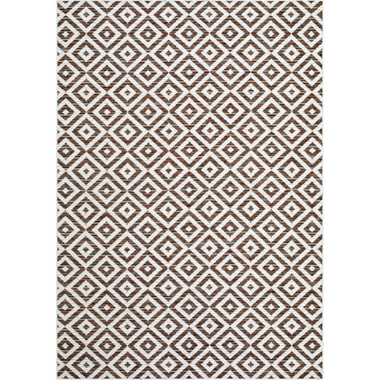Patio Plus PPS-2308 Indoor/Outdoor Rug by Livabliss in chestnut, ivory.. Made from polypropylene in a unique style.