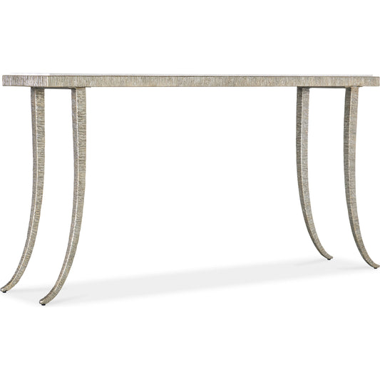 Melange Sabre Console Table by Hooker Furniture in silver. Made from metal, marble in a modern style.