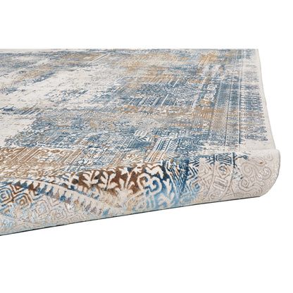 Cadiz Rug - 3890F by Feizy in blue, gray, gold. Made from viscose, acrylic in a unique style.