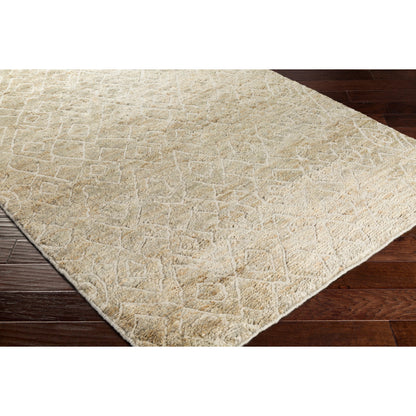 Papyrus Rug - 14855 by Surya in dark green, medium green, sage. Made from 60% wool, 40% jute in a unique style.