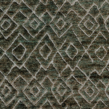 Papyrus Rug - 14855 by Surya in dark green, medium green, sage. Made from 60% wool, 40% jute in a unique style.
