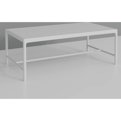 Sabbia Outdoor Coffee Table by Sunset West in white. Made from aluminum in a modern style.