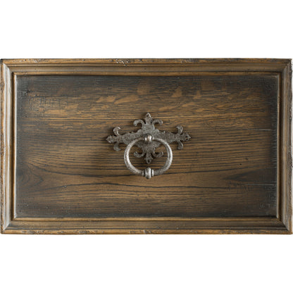 Williamson Dresser by Hooker Furniture in saddle brown. Made from white oak, walnut veneers with cedar, resin in a traditional style.