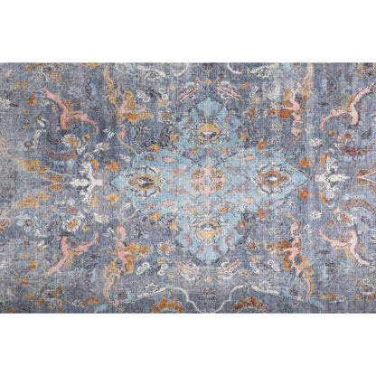 Percy Transitional Rug - 39AFF by Feizy in blue, gray, orange. Made from polyester in a unique style.