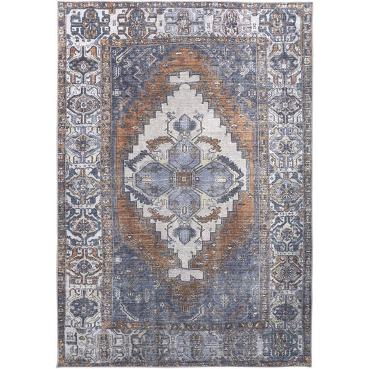 Percy Transitional Rug - 39AIF by Feizy in blue, ivory, brown. Made from polyester in a unique style.