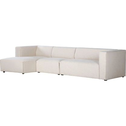 Premium Modular Sectional by LH Imports in pebble chenille weave and black. Made from 100% performance polyester, rubberwood, plywood, pu foam, steel in a transitional style.