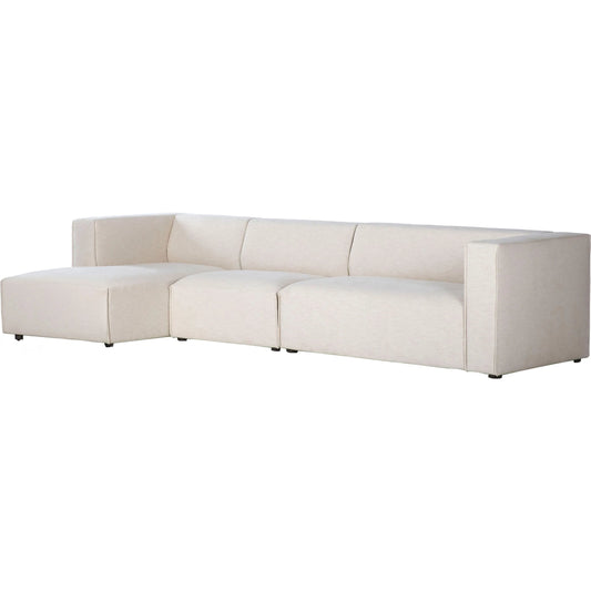 Premium Modular Sectional by LH Imports in pebble chenille weave and black. Made from 100% performance polyester, rubberwood, plywood, pu foam, steel in a unique style.