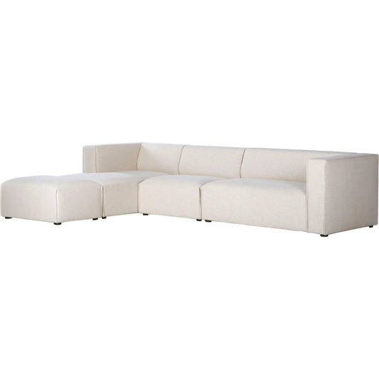 Premium Modular Sectional by LH Imports in pebble chenille weave and black. Made from 100% performance polyester, rubberwood, plywood, pu foam, steel in a unique style.