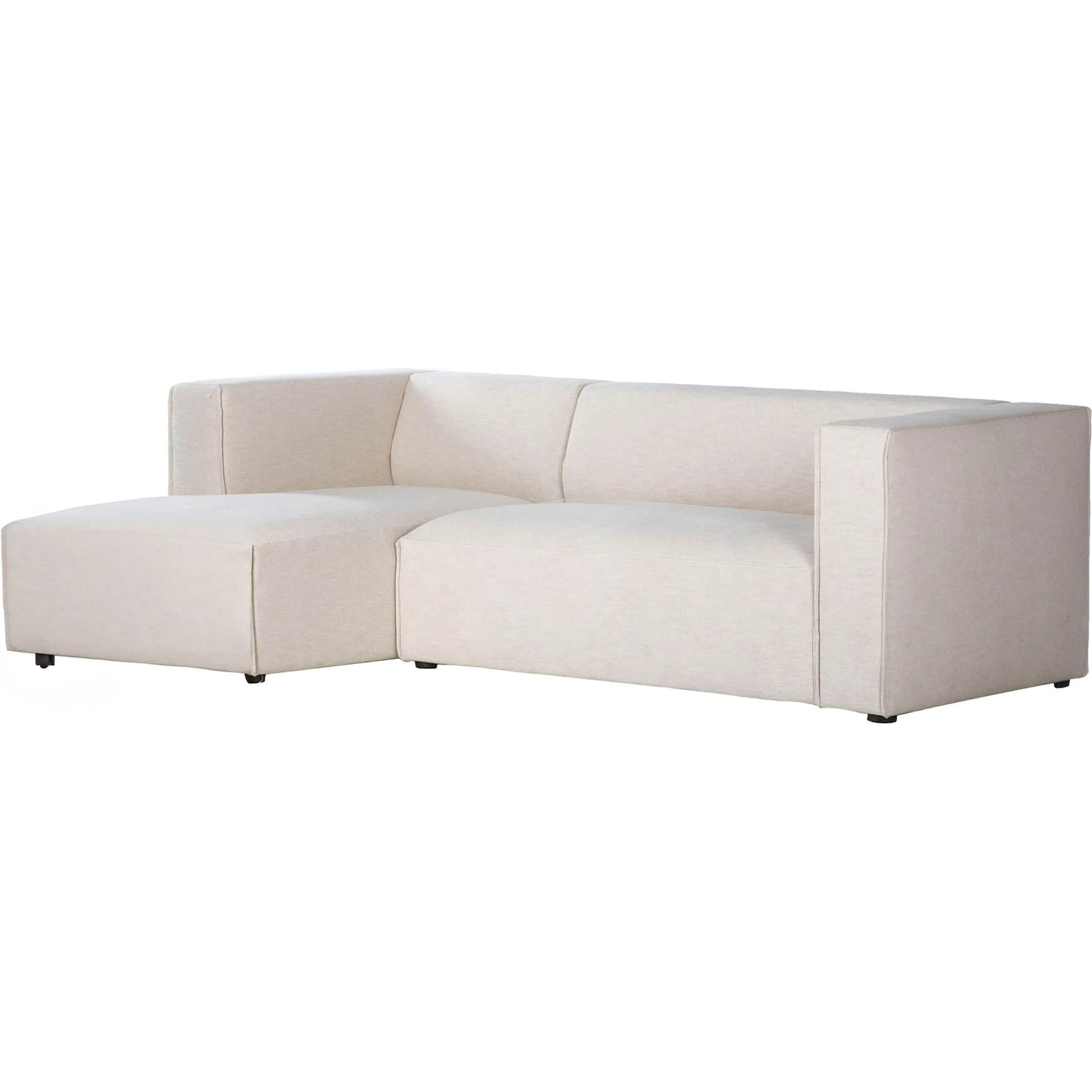 Premium Small Modular Sectional by LH Imports in beige, pebble chenille weave and black. Made from unique in a transitional style.
