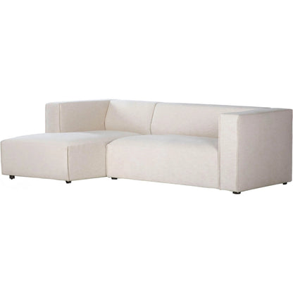 Premium Small Modular Sectional by LH Imports in beige, pebble chenille weave and black. Made from unique in a transitional style.