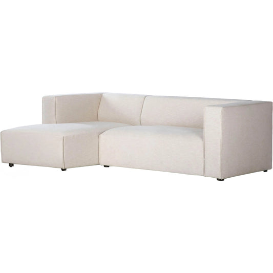 Premium Small Modular Sectional by LH Imports in beige, pebble chenille weave and black. Made from unique in a unique style.