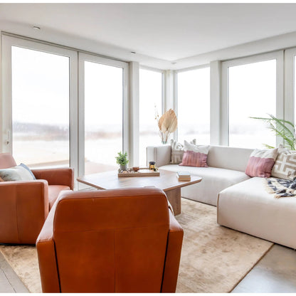 Premium Small Modular Sectional by LH Imports in beige, pebble chenille weave and black. Made from unique in a transitional style.