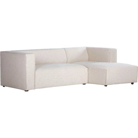 Premium Small Modular Sectional by LH Imports in beige, pebble chenille weave and black. Made from unique in a unique style.