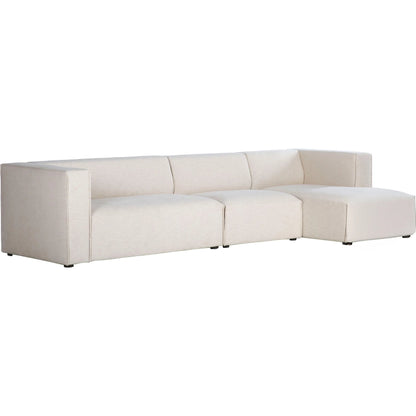 Premium Modular Sectional by LH Imports in pebble chenille weave and black. Made from 100% performance polyester, rubberwood, plywood, pu foam, steel in a transitional style.