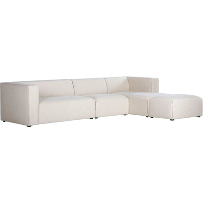 Premium Modular Sectional by LH Imports in pebble chenille weave and black. Made from 100% performance polyester, rubberwood, plywood, pu foam, steel in a transitional style.