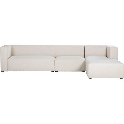 Premium Modular Sectional by LH Imports in pebble chenille weave and black. Made from 100% performance polyester, rubberwood, plywood, pu foam, steel in a transitional style.