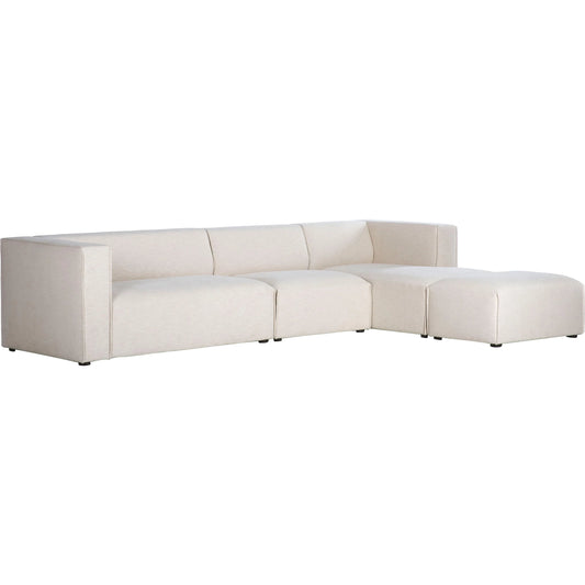 Premium Modular Sectional by LH Imports in pebble chenille weave and black. Made from 100% performance polyester, rubberwood, plywood, pu foam, steel in a unique style.
