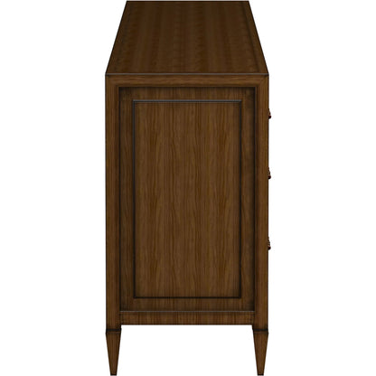 Eave 9 Drawer Dresser by A.R.T. Furniture in hazelnut. Made from poplar, parawood solids, walnut veneer in a traditional style.