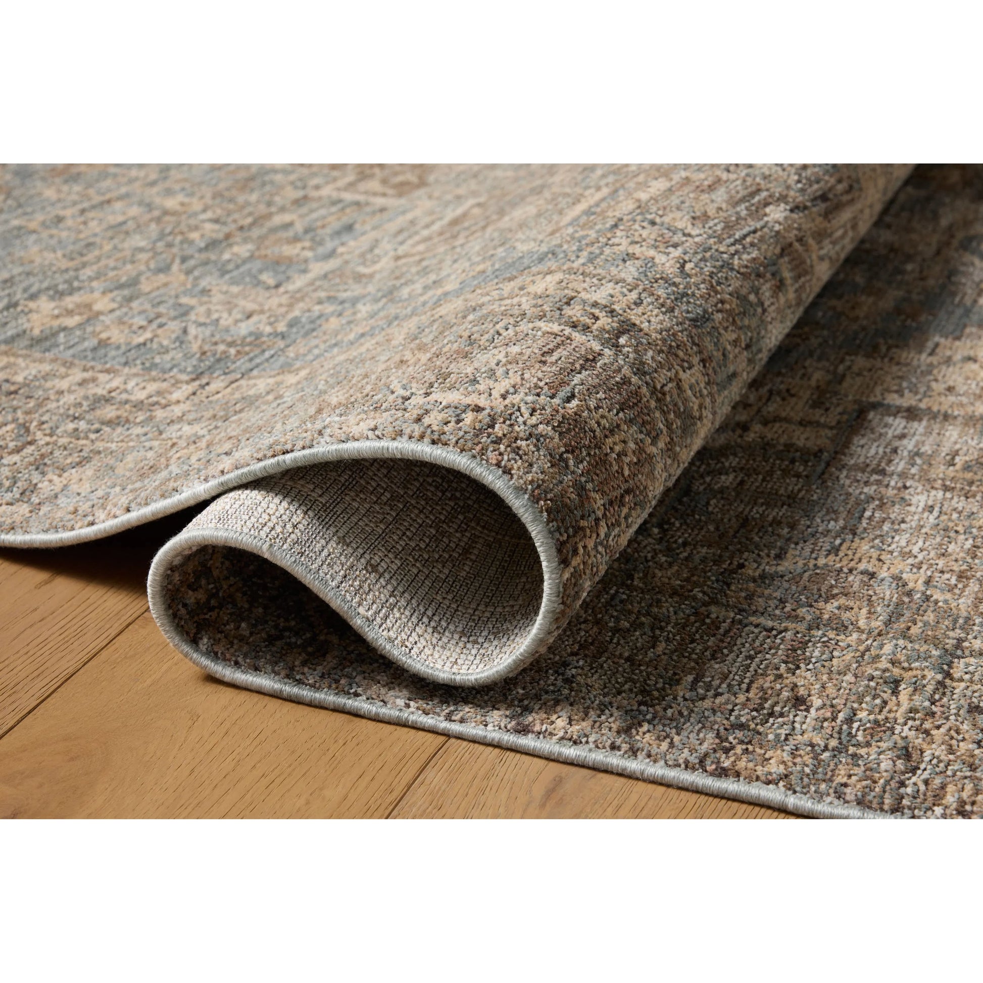 Priscilla PRL-04 Rug by Loloi in blue, bark. Made from 100% polyester in a unique style.